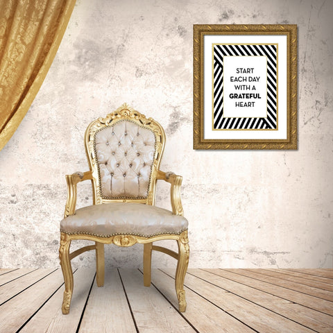 Start Each Day Gold Ornate Wood Framed Art Print with Double Matting by Lettered and Lined