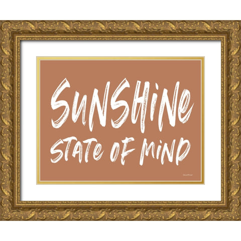 Sunshine State of Mind Gold Ornate Wood Framed Art Print with Double Matting by Lettered and Lined