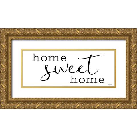 Home Sweet Home Gold Ornate Wood Framed Art Print with Double Matting by Lettered and Lined
