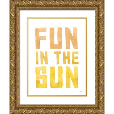 Fun in the Sun Gold Ornate Wood Framed Art Print with Double Matting by Lettered and Lined