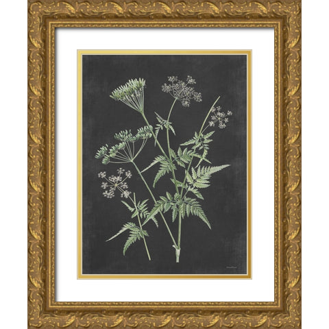 Chives Gold Ornate Wood Framed Art Print with Double Matting by Lettered and Lined