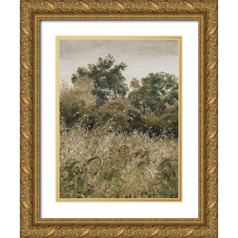 Flowers in the Field I Gold Ornate Wood Framed Art Print with Double Matting by Lettered And Lined