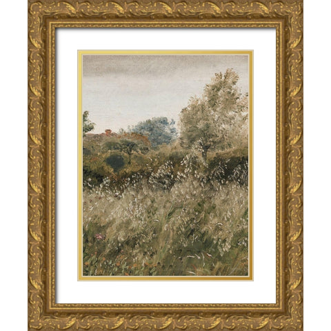 Flowers in the Field II Gold Ornate Wood Framed Art Print with Double Matting by lettered And lined