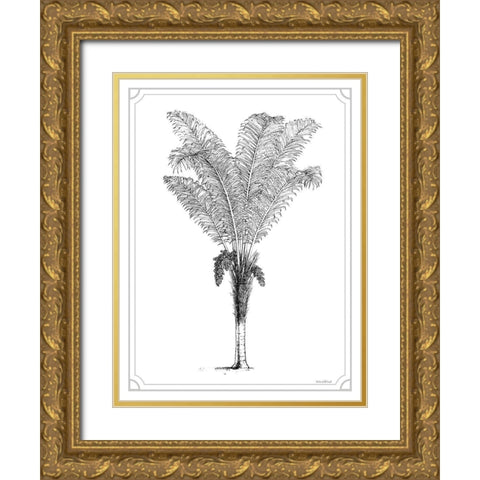 Timeless Palm Gold Ornate Wood Framed Art Print with Double Matting by Lettered And Lined