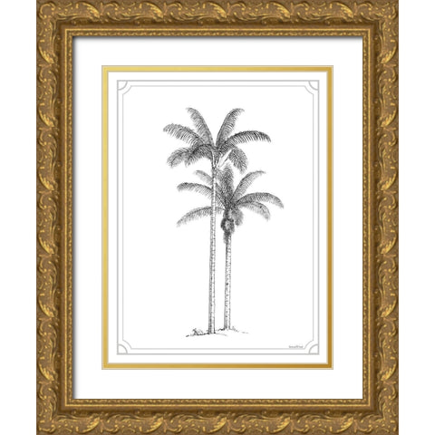 Timeless Palms Gold Ornate Wood Framed Art Print with Double Matting by Lettered And Lined