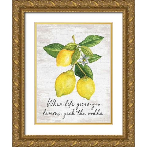 Grab the Vodka Gold Ornate Wood Framed Art Print with Double Matting by lettered and lined