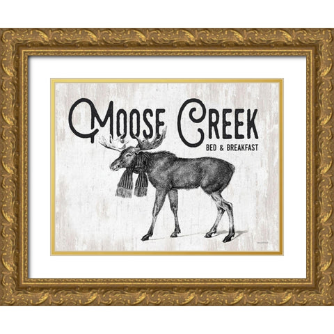 Moose Creek Gold Ornate Wood Framed Art Print with Double Matting by Lettered And Lined