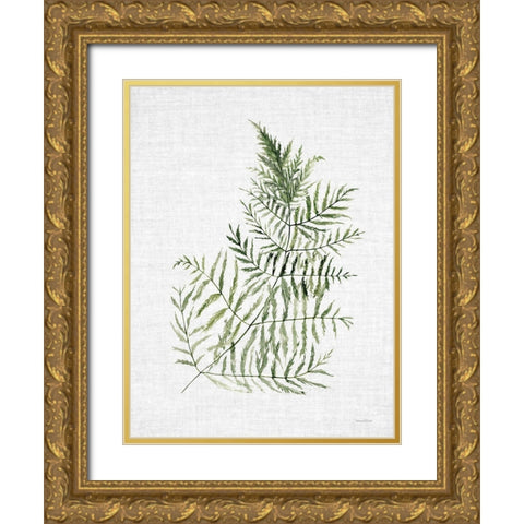 Leafy Retreat 9 Gold Ornate Wood Framed Art Print with Double Matting by Lettered and Lined