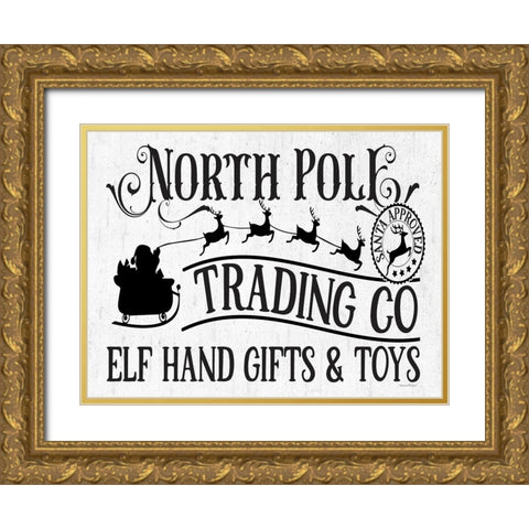 North Pole Trading Co. Gold Ornate Wood Framed Art Print with Double Matting by Lettered and Lined