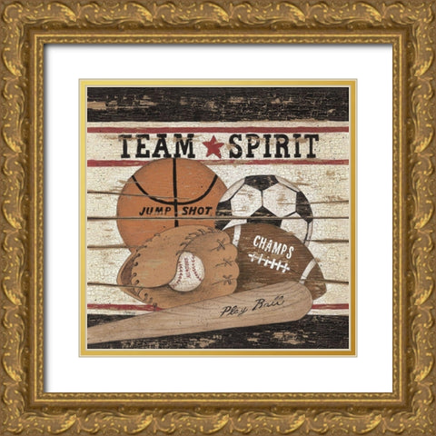 Team Spirit Gold Ornate Wood Framed Art Print with Double Matting by Spivey, Linda