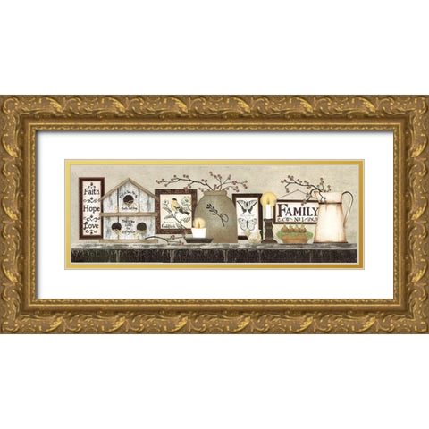 Family is a Blessing Gold Ornate Wood Framed Art Print with Double Matting by Spivey, Linda