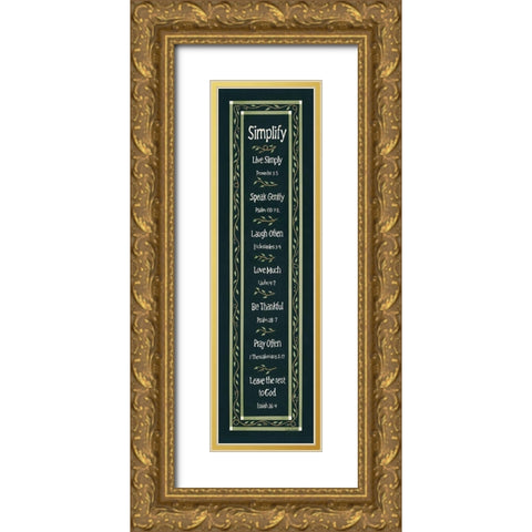 Simplify Gold Ornate Wood Framed Art Print with Double Matting by Spivey, Linda