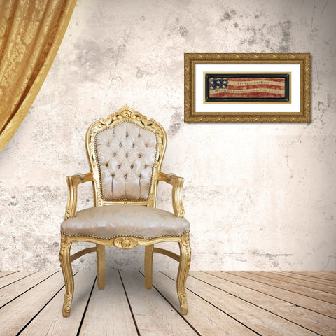 God Bless America Gold Ornate Wood Framed Art Print with Double Matting by Spivey, Linda