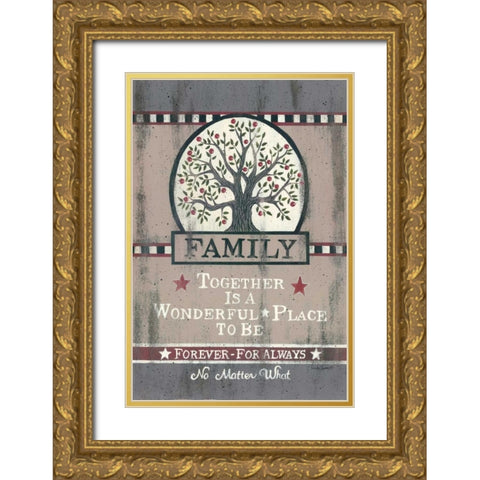 Family Tree Gold Ornate Wood Framed Art Print with Double Matting by Spivey, Linda