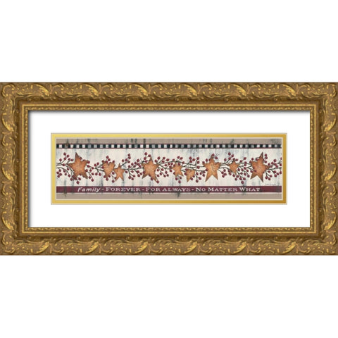 Family Forever Gold Ornate Wood Framed Art Print with Double Matting by Spivey, Linda