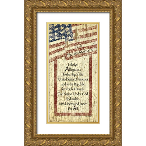 Pledge of Allegiance Gold Ornate Wood Framed Art Print with Double Matting by Spivey, Linda