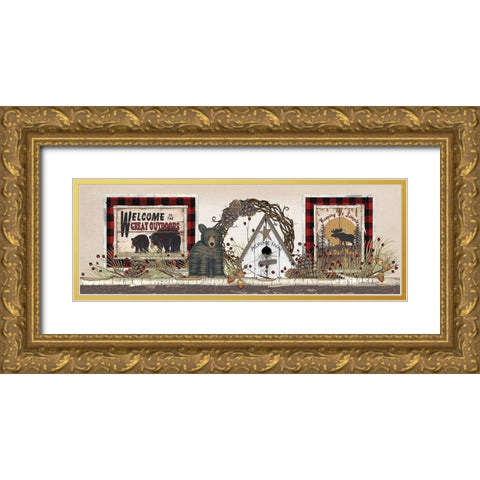 Alpine Inn Shelf Gold Ornate Wood Framed Art Print with Double Matting by Spivey, Linda