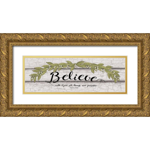 Believe        Gold Ornate Wood Framed Art Print with Double Matting by Spivey, Linda