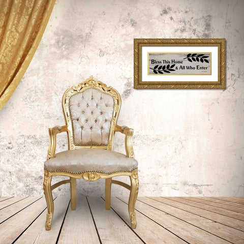 Bless This Home  Gold Ornate Wood Framed Art Print with Double Matting by Spivey, Linda