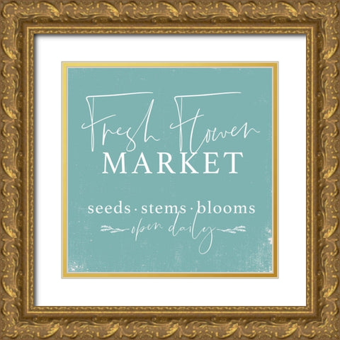 Fresh Flower Market      Gold Ornate Wood Framed Art Print with Double Matting by Lux + Me Designs