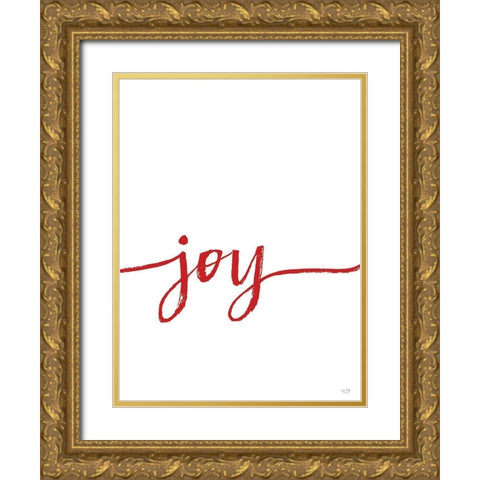 Joy Gold Ornate Wood Framed Art Print with Double Matting by Lux + Me Designs