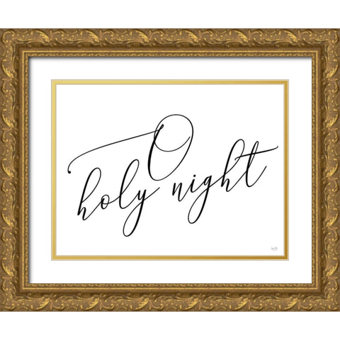 O Holy Night Gold Ornate Wood Framed Art Print with Double Matting by Lux + Me Designs