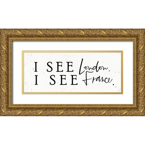 I See London    Gold Ornate Wood Framed Art Print with Double Matting by Lux + Me Designs