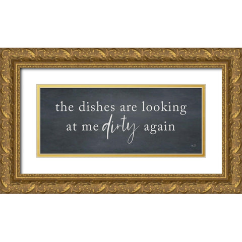 Looking at Me Dirty Gold Ornate Wood Framed Art Print with Double Matting by Lux + Me Designs