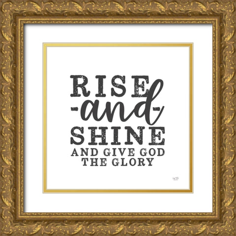 Rise and Shine Gold Ornate Wood Framed Art Print with Double Matting by Lux + Me Designs