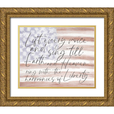 Lift Every Voice Gold Ornate Wood Framed Art Print with Double Matting by Lux + Me Designs