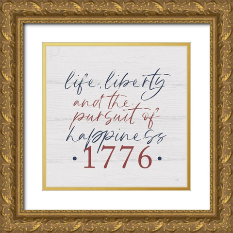 Pursuit of Happiness Gold Ornate Wood Framed Art Print with Double Matting by Lux + Me Designs