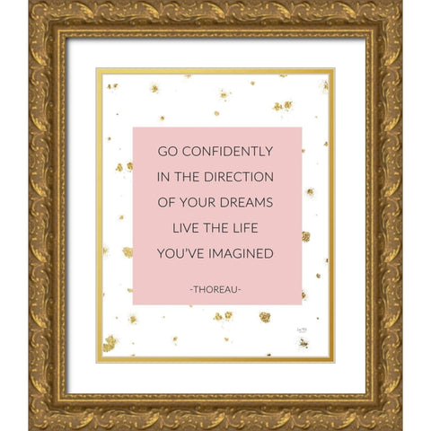 Live the Life Youve Imagined    Gold Ornate Wood Framed Art Print with Double Matting by Lux + Me Designs