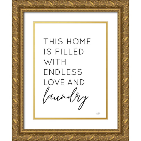 Endless Love and Laundry Gold Ornate Wood Framed Art Print with Double Matting by Lux + Me Designs