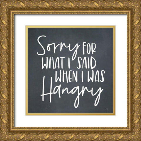 Hangry Gold Ornate Wood Framed Art Print with Double Matting by Lux + Me Designs
