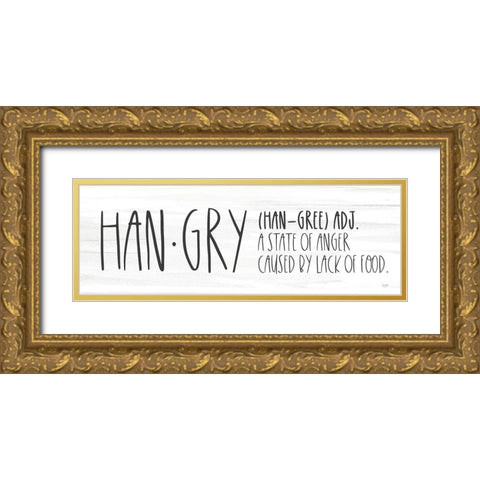 Hangry Definition Gold Ornate Wood Framed Art Print with Double Matting by Lux + Me Designs