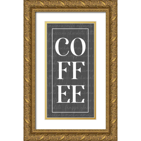 COFFEE    Gold Ornate Wood Framed Art Print with Double Matting by Lux + Me Designs