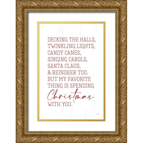 Christmas Favorites Gold Ornate Wood Framed Art Print with Double Matting by Lux + Me Designs