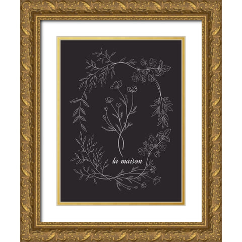 La Maison Gold Ornate Wood Framed Art Print with Double Matting by Lux + Me Designs