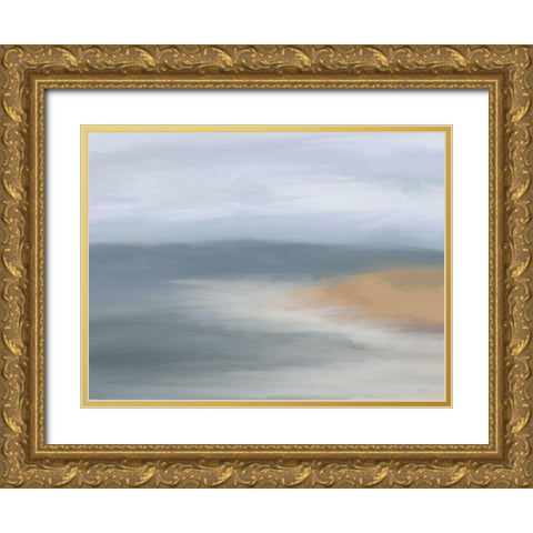 Harbor Shore Gold Ornate Wood Framed Art Print with Double Matting by Lux + Me Designs