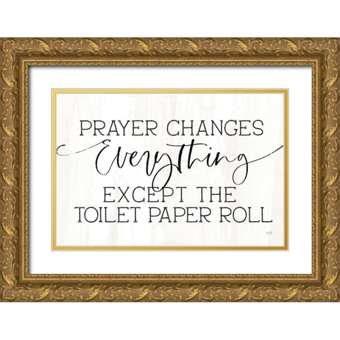 Toilet Paper Roll Gold Ornate Wood Framed Art Print with Double Matting by Lux + Me Designs