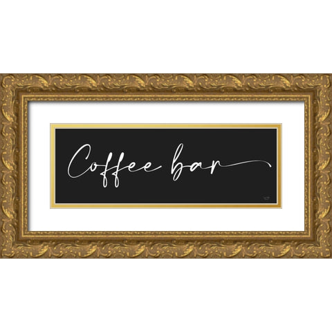 Coffee Bar     Gold Ornate Wood Framed Art Print with Double Matting by Lux + Me Designs