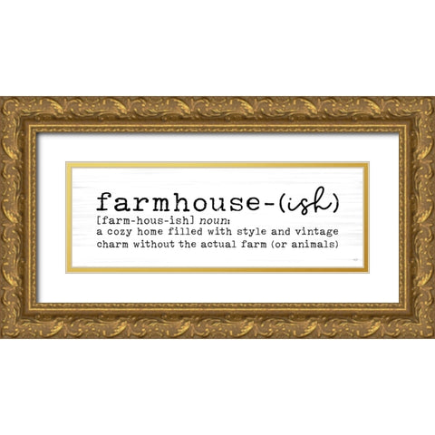 Farmhouse-ish Gold Ornate Wood Framed Art Print with Double Matting by Lux + Me Designs