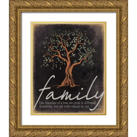 Family - Like Branches of a Tree Gold Ornate Wood Framed Art Print with Double Matting by Rae, Marla