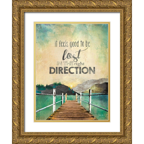The Right Direction Gold Ornate Wood Framed Art Print with Double Matting by Rae, Marla