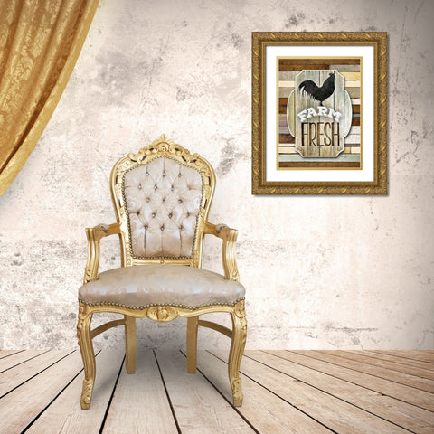 Farm Fresh Gold Ornate Wood Framed Art Print with Double Matting by Rae, Marla
