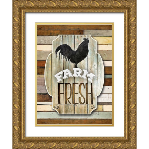 Farm Fresh Gold Ornate Wood Framed Art Print with Double Matting by Rae, Marla