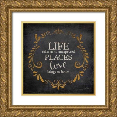 Love Brings Us Home Gold Ornate Wood Framed Art Print with Double Matting by Rae, Marla