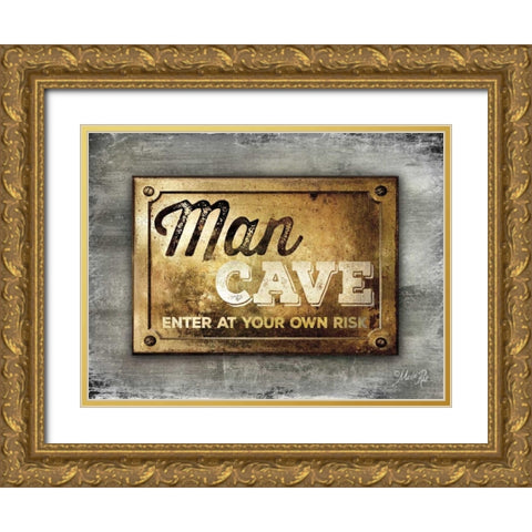 Man Cave         Gold Ornate Wood Framed Art Print with Double Matting by Rae, Marla