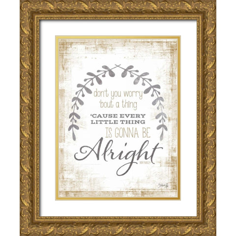 Alright Gold Ornate Wood Framed Art Print with Double Matting by Rae, Marla