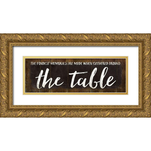 The Table Gold Ornate Wood Framed Art Print with Double Matting by Rae, Marla